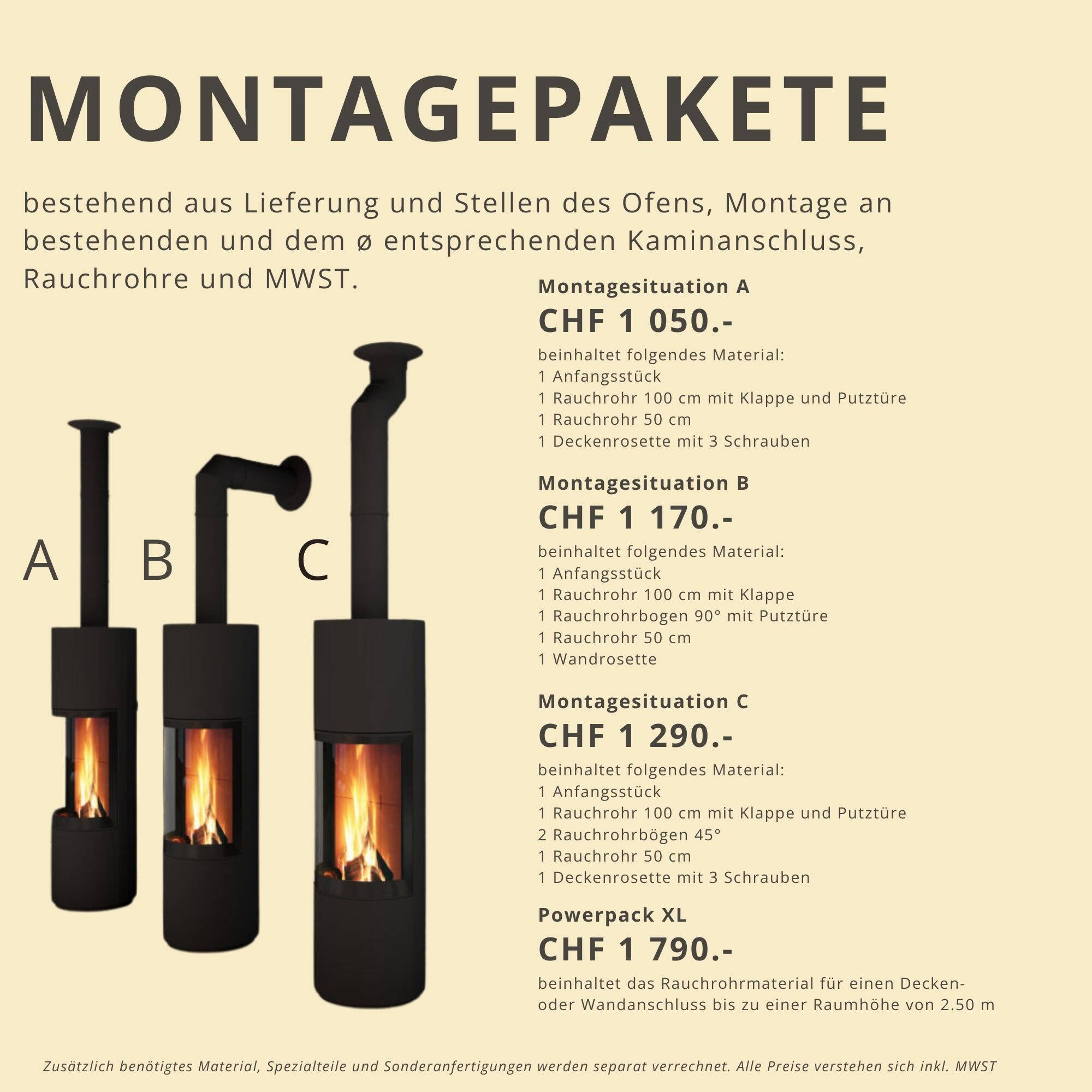 Montagepreise Montagepreise